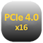 Ikona interfejsu PCIe 4.0 x16 dla kart graficznych i kart rozszerzeń